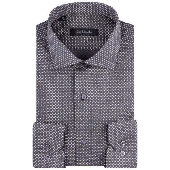 Guy Laroche Γκρι Πουκάμισο Με Σχέδιο Regular Fit - GLES18286/CL