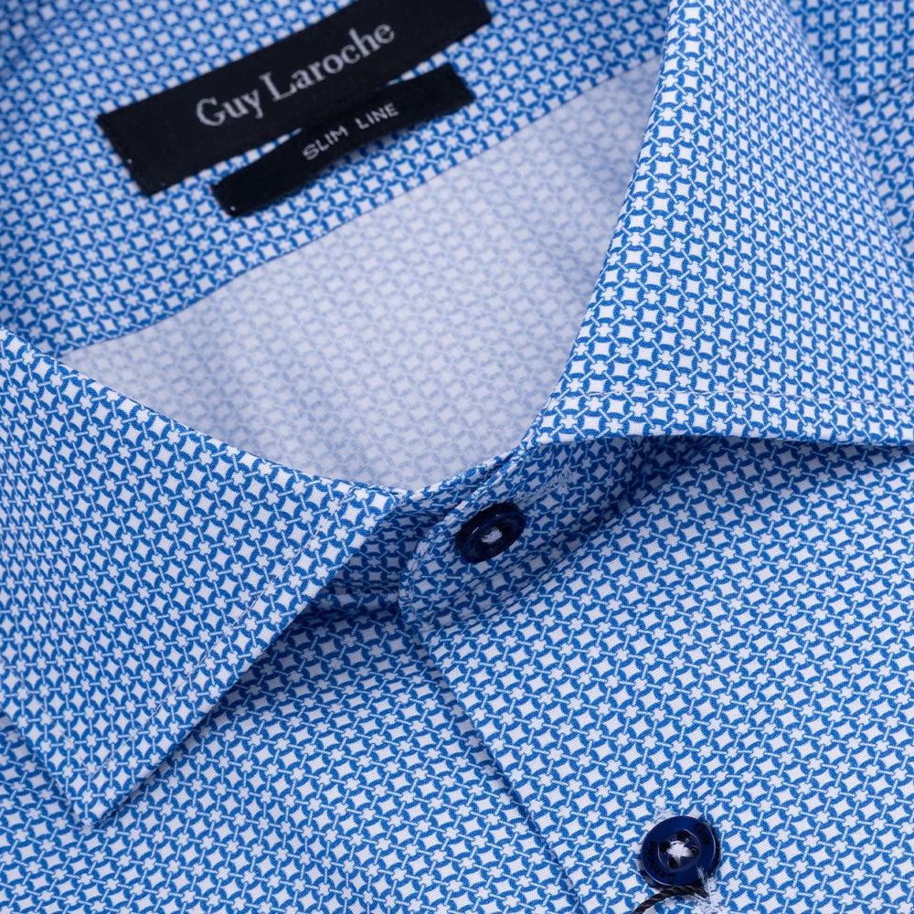 Guy Laroche Γαλάζιο Πουκάμισο Με Σχέδιο Regular Fit - GLES18342A/CL-1