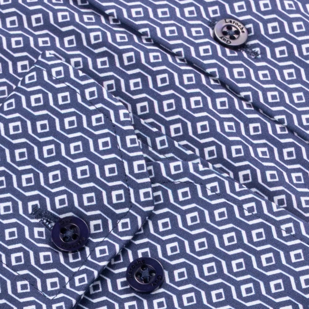 Guy Laroche Μπλε Πουκάμισο Με Σχέδιο Regular Fit - GLES18721/CL-1