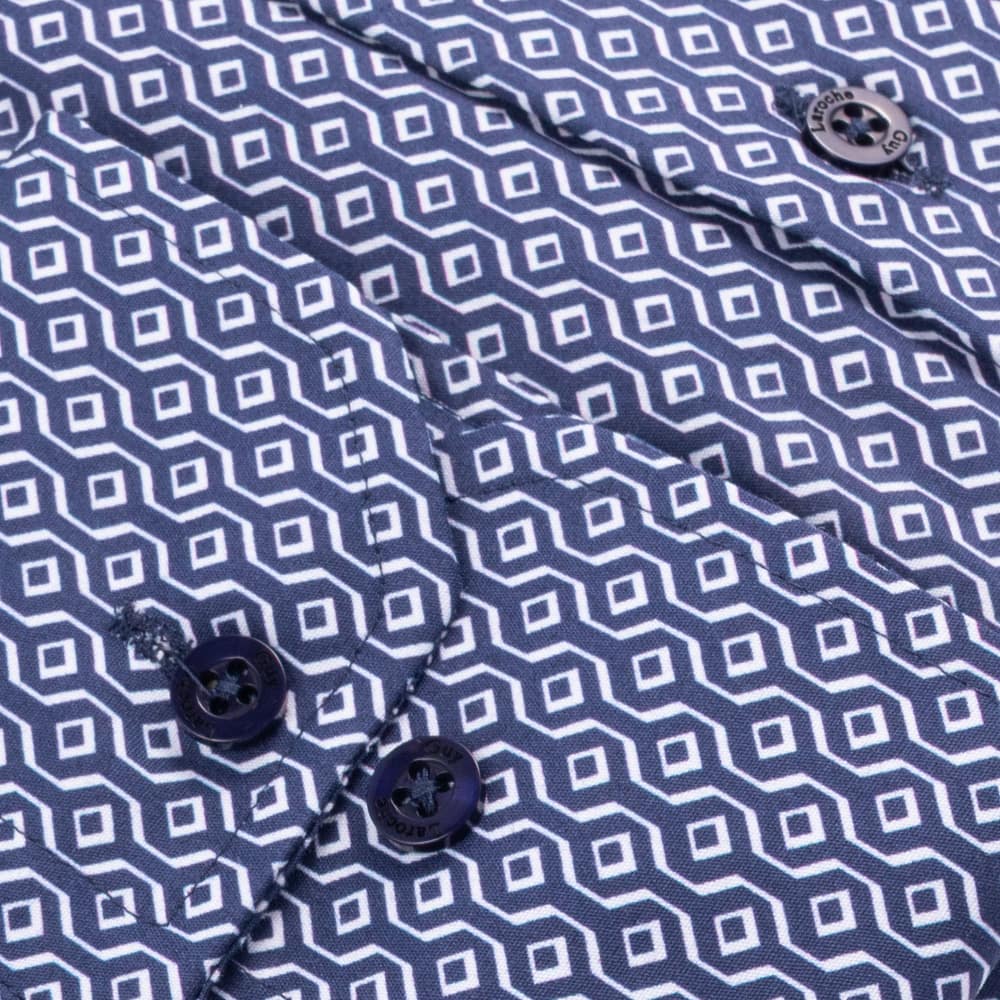 Guy Laroche Μπλε Πουκάμισο Με Σχέδιο Slim Fit - GLES18721/SL