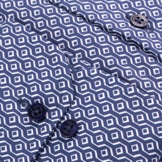 Guy Laroche Μπλε Πουκάμισο Με Σχέδιο Slim Fit - GLES18721/SL