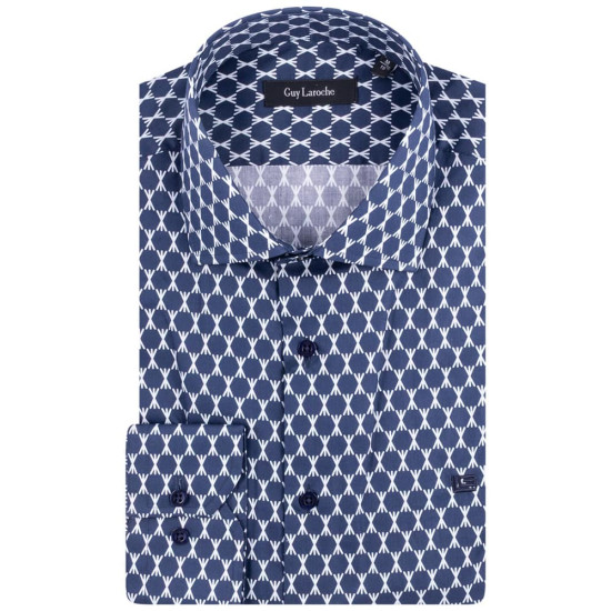 Guy Laroche Μπλε Πουκάμισο Με Σχέδιο Regular Fit - GLES18728/CL