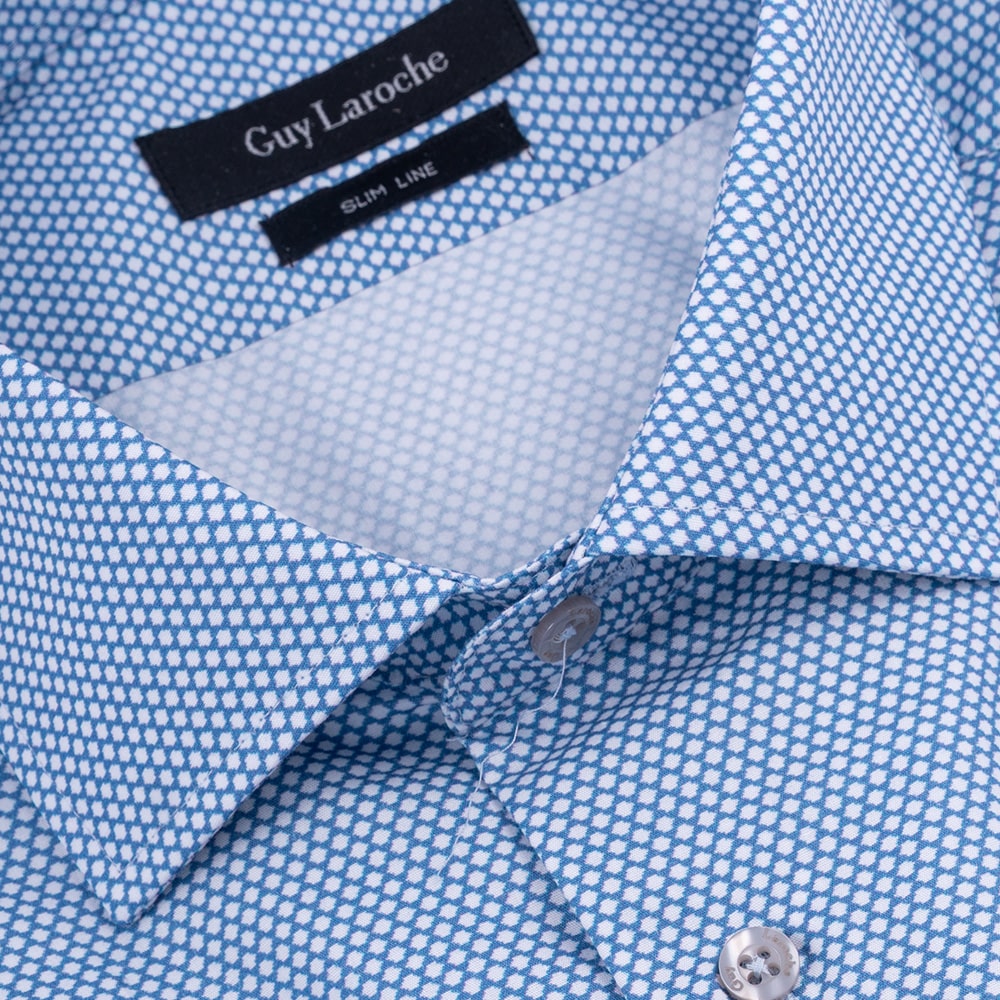 Guy Laroche Γαλάζιο Πουκάμισο Με Σχέδιο Slim Fit - GLES18740/SL