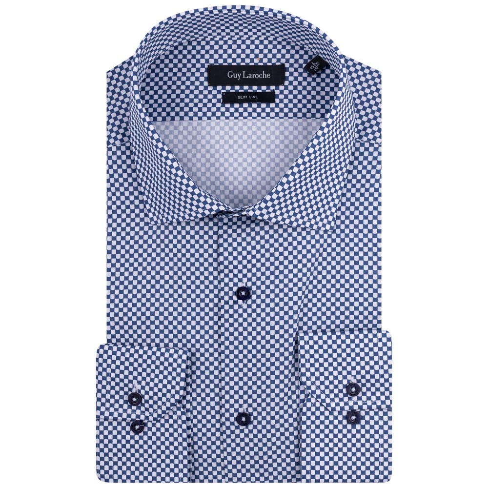 Guy Laroche Μπλε Πουκάμισο Καρό Slim Fit - GLES18747/SL
