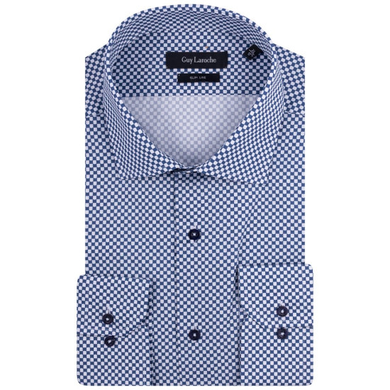 Guy Laroche Μπλε Πουκάμισο Καρό Slim Fit - GLES18747/SL