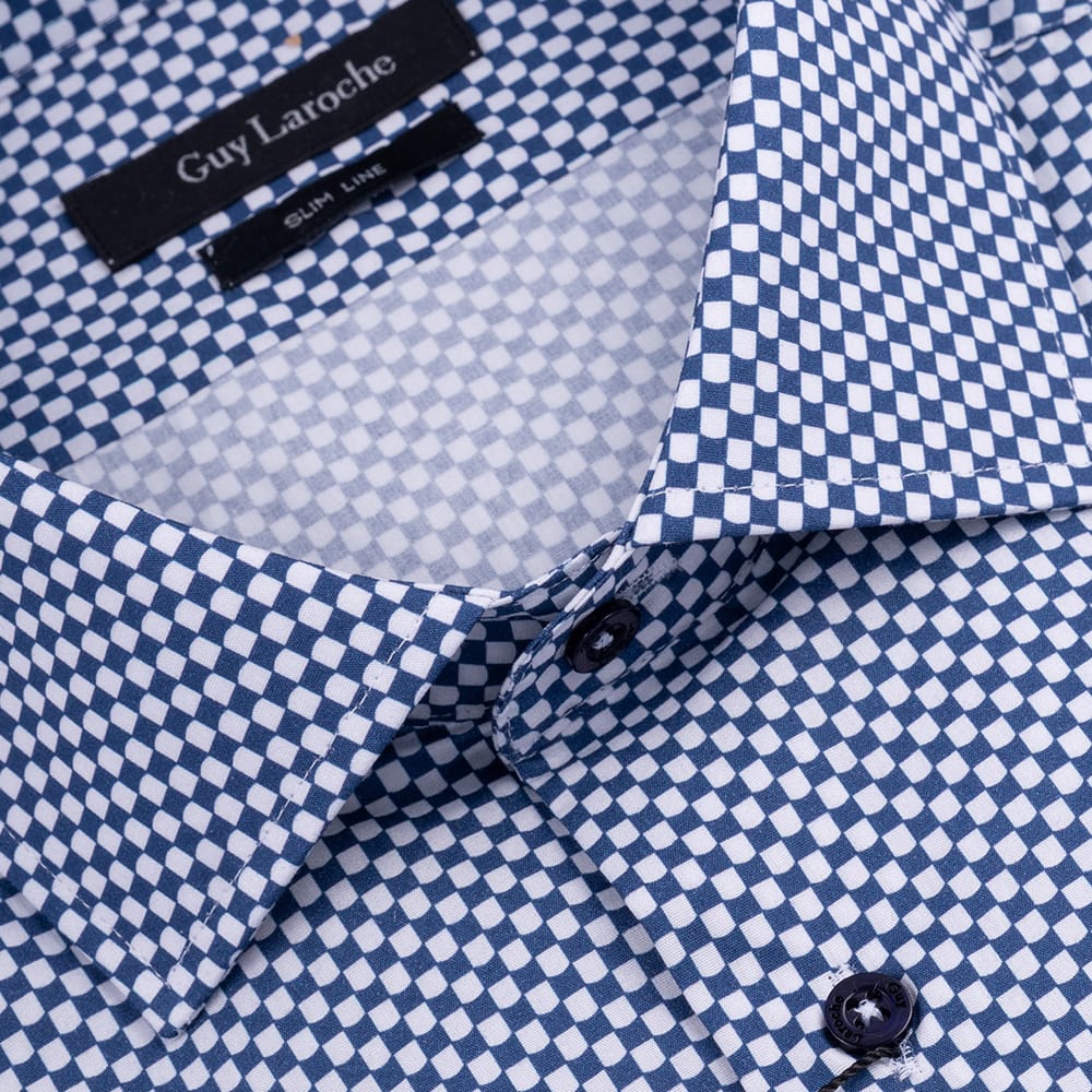 Guy Laroche Μπλε Πουκάμισο Καρό Regular Fit - GLES18747/CL