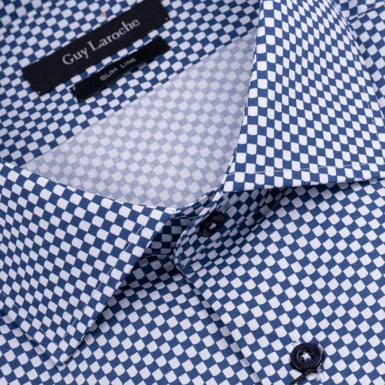 Guy Laroche Μπλε Πουκάμισο Καρό Slim Fit - GLES18747/SL
