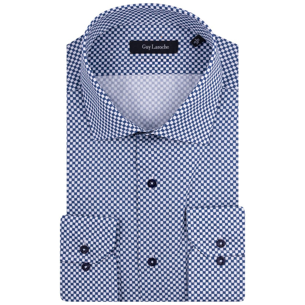 Guy Laroche Μπλε Πουκάμισο Καρό Regular Fit - GLES18747/CL