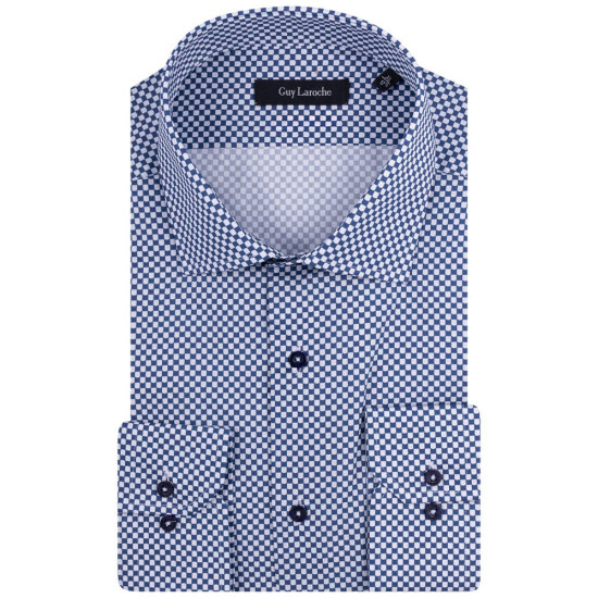 Guy Laroche Μπλε Πουκάμισο Καρό Regular Fit - GLES18747/CL