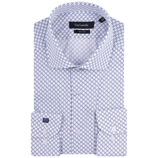 Guy Laroche Μπλε Πουκάμισο Με Σχέδιο Slim Fit - GLES18748A/SL