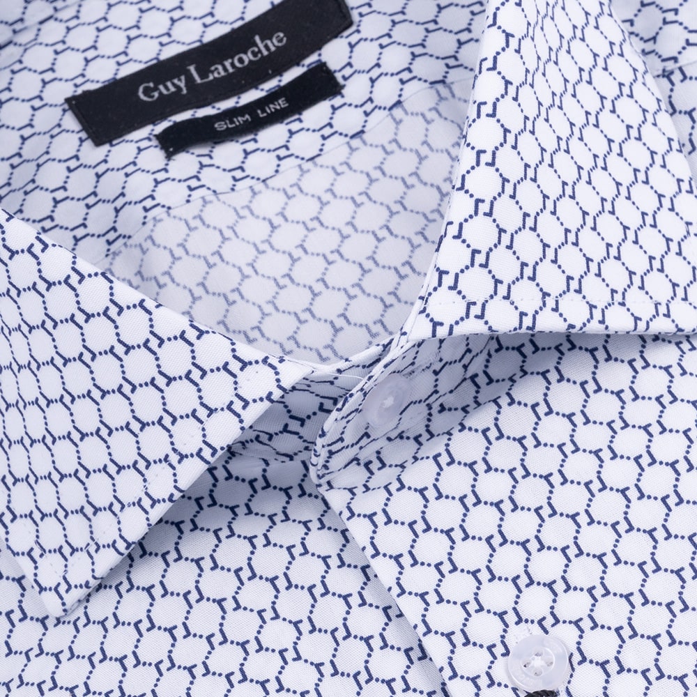 Guy Laroche Μπλε Πουκάμισο Με Σχέδιο Slim Fit - GLES18748A/SL
