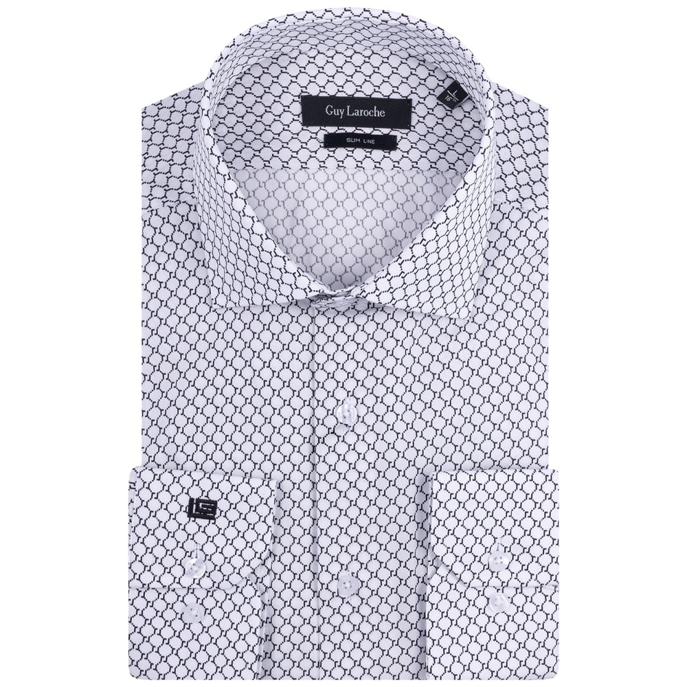 Guy Laroche Μαύρο Πουκάμισο Με Σχέδιο Slim Fit - GLES18748A/SL