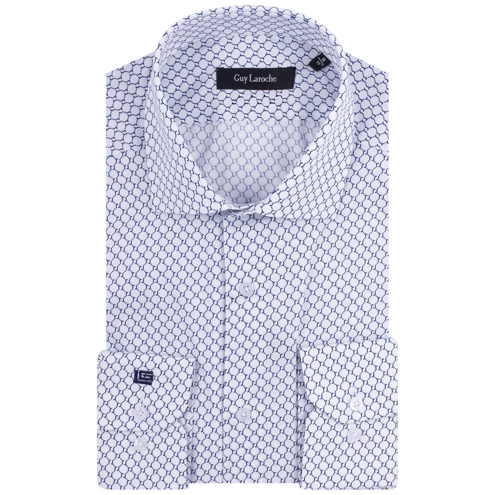 Guy Laroche Μπλε Πουκάμισο Με Σχέδιο Regular Fit - GLES18748A/CL