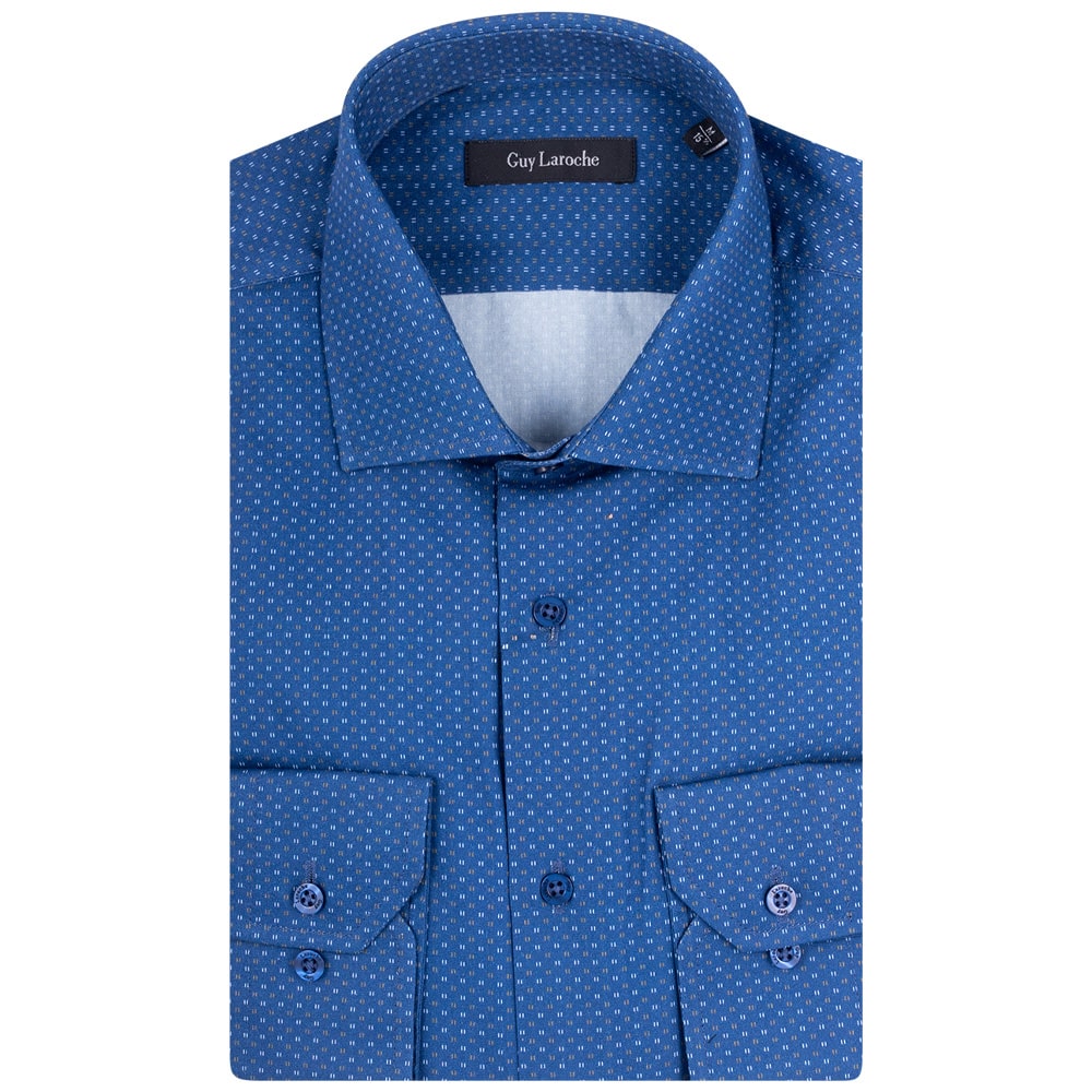 Guy Laroche Μπλε Πουκάμισο Με Μικροσχέδιο - GLEW28716/CL-1