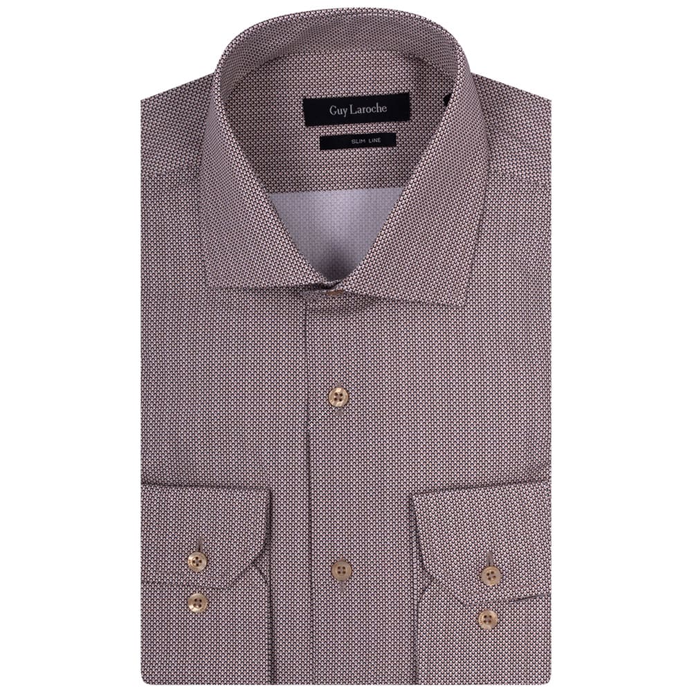 Guy Laroche Μπεζ Πουκάμισο Με Μικροσχέδιο - GLFS18222/SL