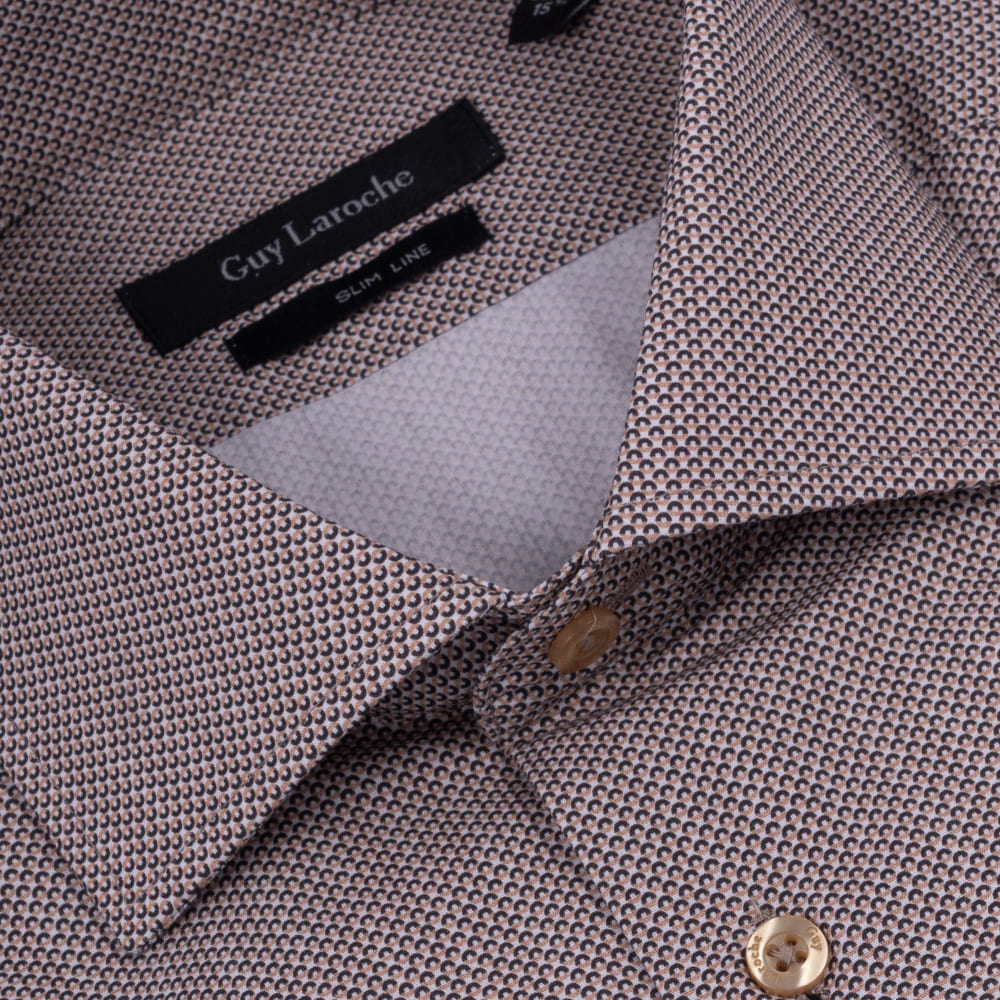 Guy Laroche Μπεζ Πουκάμισο Με Μικροσχέδιο - GLFS18222/SL