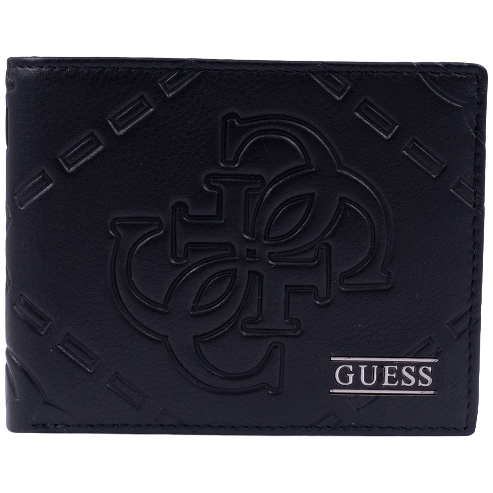 GUESS Μαύρο Πορτοφόλι 100% Leather - GU0ACSMBOMGLEA200000