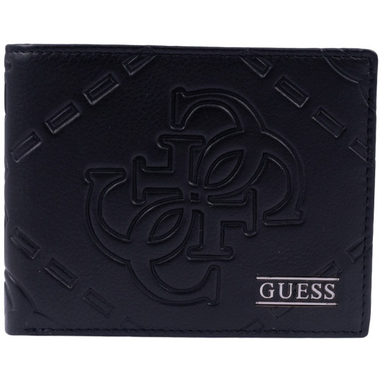 GUESS Μαύρο Πορτοφόλι 100% Leather - GU0ACSMBOMGLEA200000