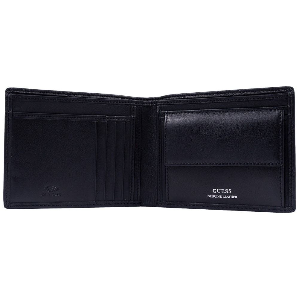 GUESS Μαύρο Πορτοφόλι 100% Leather - GU0ACSMBOMGLEA200000