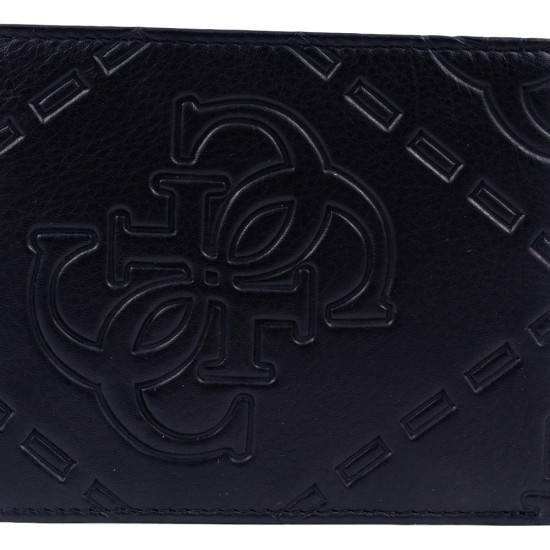 GUESS Μαύρο Πορτοφόλι 100% Leather - GU0ACSMBOMGLEA200000