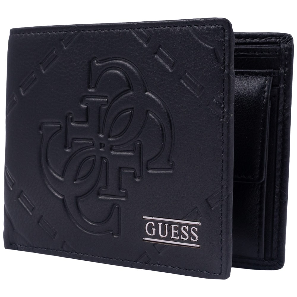 GUESS Μαύρο Πορτοφόλι 100% Leather - GU0ACSMBOMGLEA200000