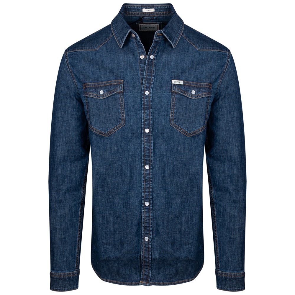 GUESS Μπλε Πουκάμισο Denim - GU0APM4YH02D3PF60000