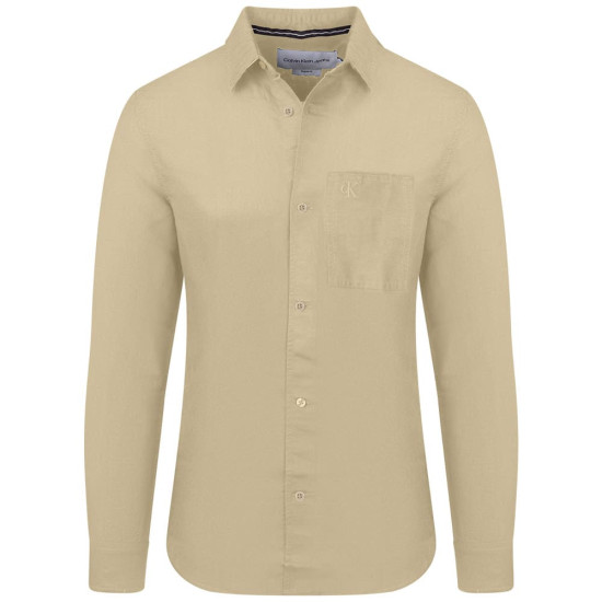 Calvin Klein Κίτρινο Πουκάμισο Linen Blend - J30J325172