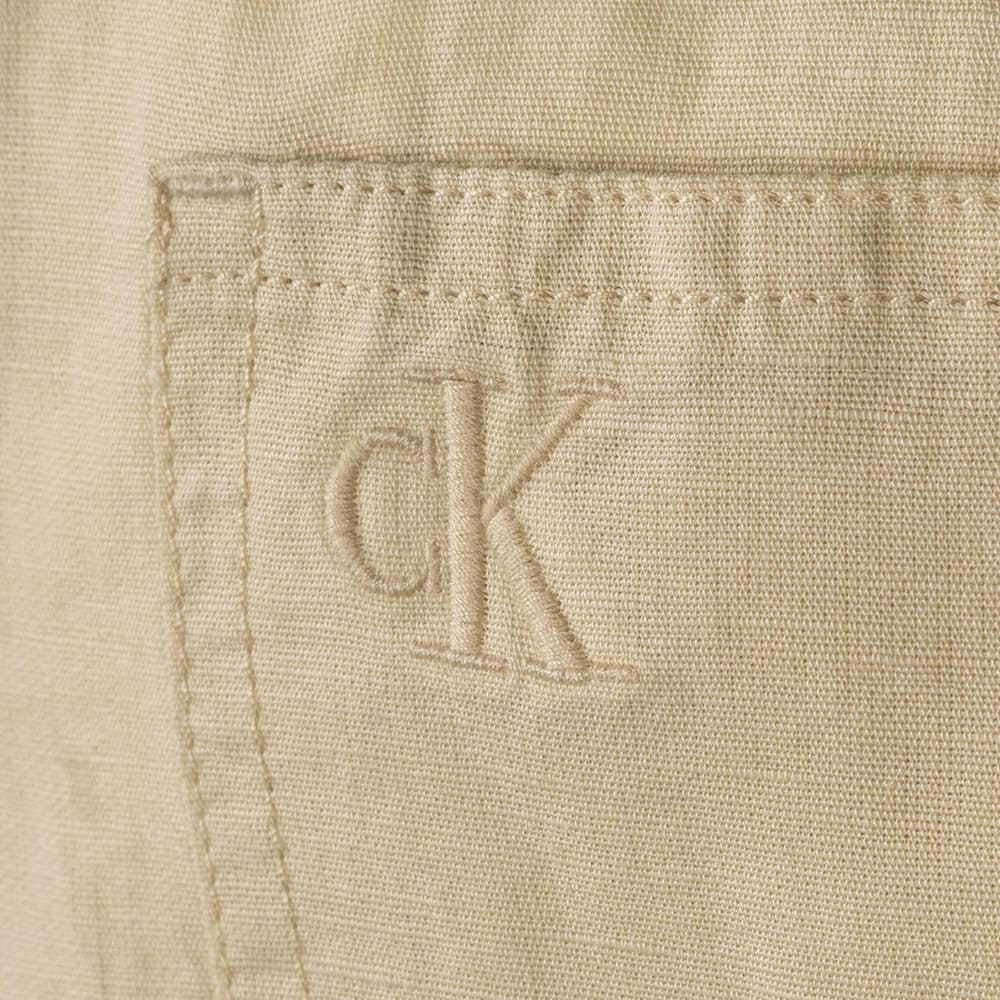 Calvin Klein Κίτρινο Πουκάμισο Linen Blend - J30J325172