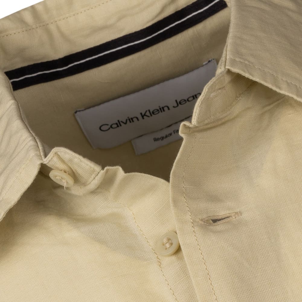 Calvin Klein Κίτρινο Πουκάμισο Linen Blend - J30J325172