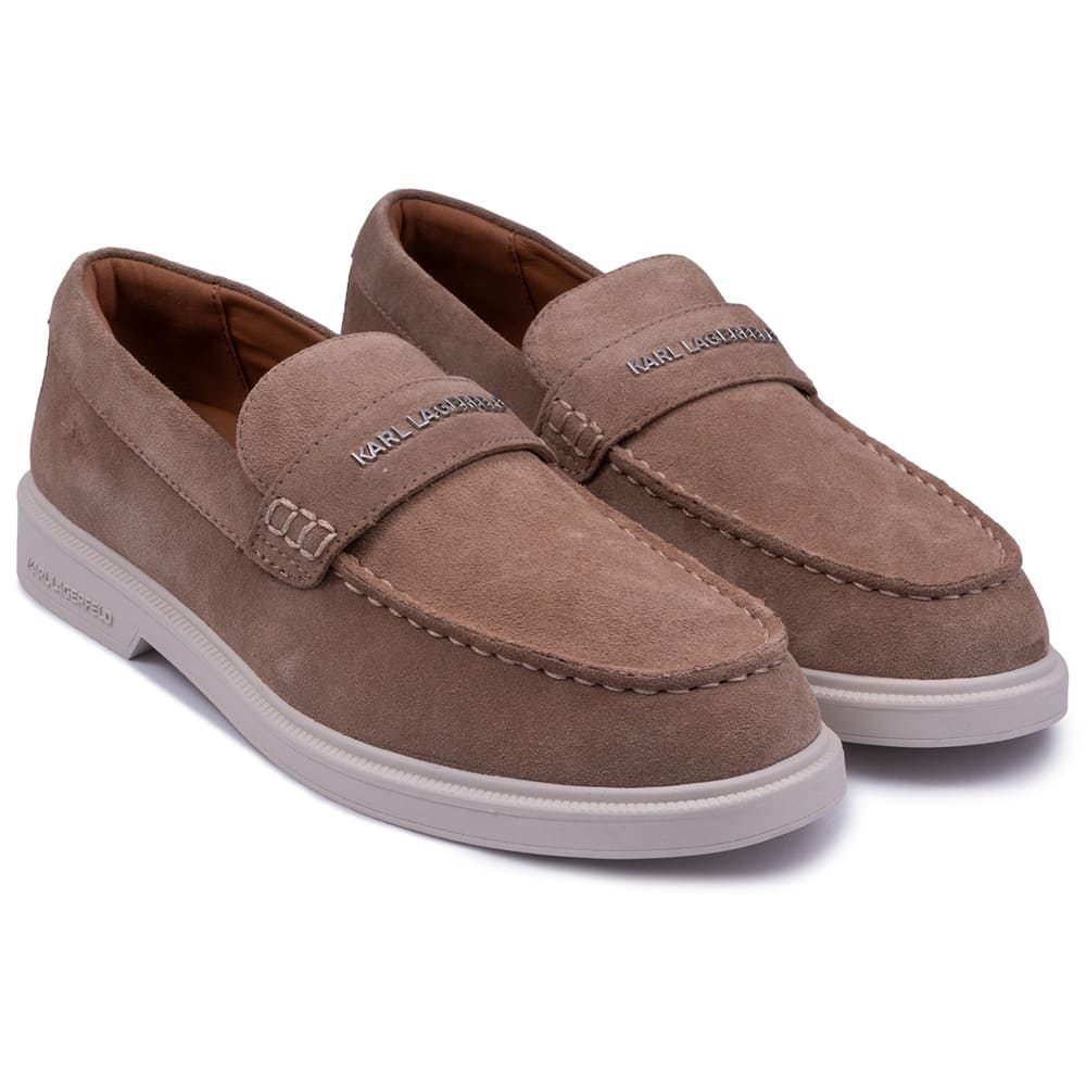 Karl Lagerfeld Μπεζ Loafer 100% Cow Leather - KL21412