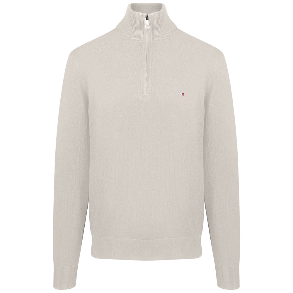 Tommy Hilfiger Εκρού Πουλόβερ Half Zip - MW0MW28049