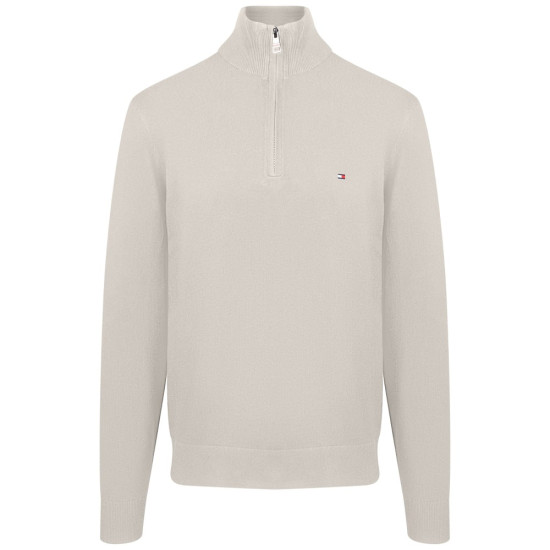 Tommy Hilfiger Εκρού Πουλόβερ Half Zip - MW0MW28049