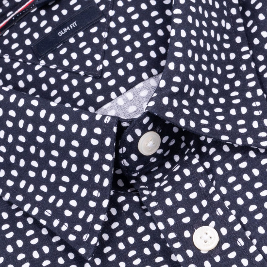 Tommy Hilfiger Μπλε Πουκάμισο Με Μικροσχέδιο - MW0MW36870