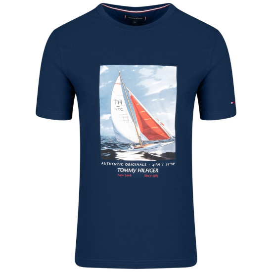Tommy Hilfiger Μπλε T-shirt C Neck - MW0MW38615