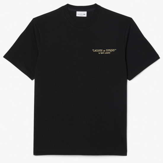 Lacoste Μαύρο T-shirt C Neck - 3TH1425