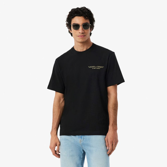 Lacoste Μαύρο T-shirt C Neck - 3TH1425