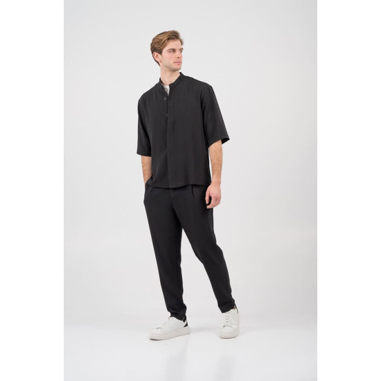 Vittorio Μαύρο Πουκάμισο Oversize - 300-26-MORRONE