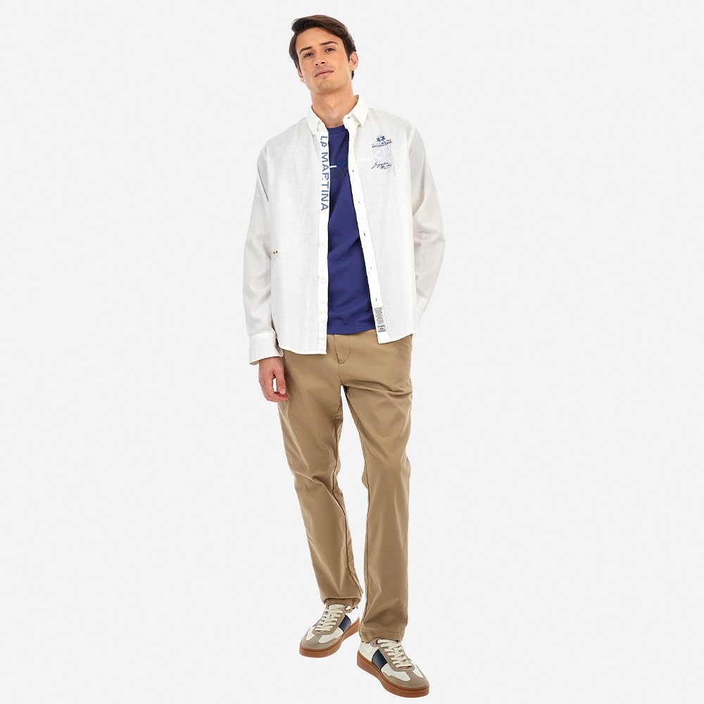 La Martina Λευκό Πουκάμισο Button Down - 3LMMAC304
