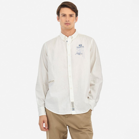 La Martina Λευκό Πουκάμισο Button Down - 3LMMAC304