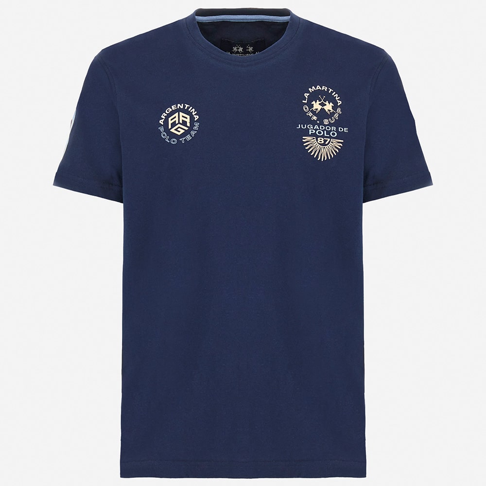 La Martina Μπλε T-shirt C Neck - 3LMMAR303