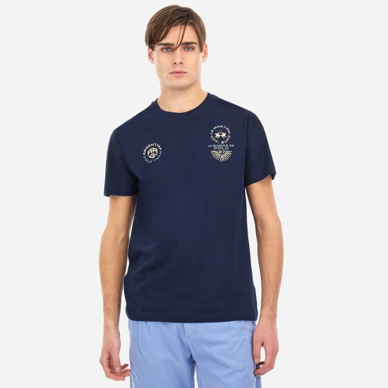 La Martina Μπλε T-shirt C Neck - 3LMMAR303