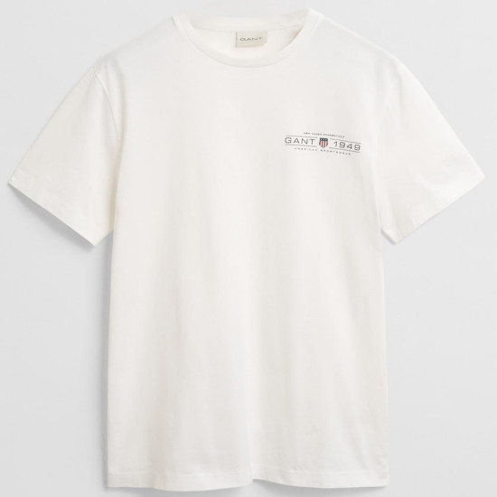 Gant Λευκό T-shirt C Neck - 3G2044017