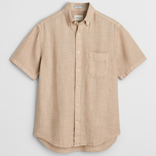 Gant Μπεζ Πουκάμισο Button Down 100% Λινό - 3G3240121