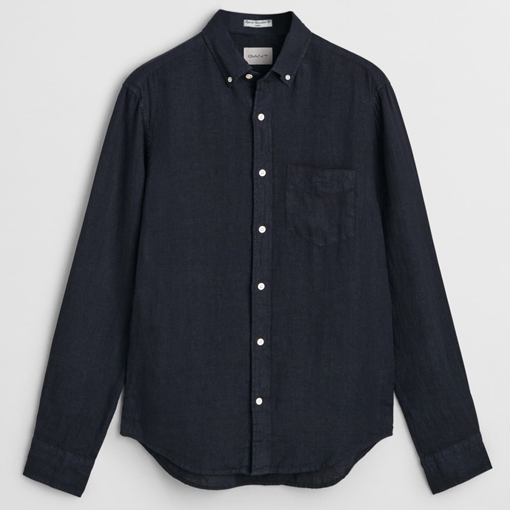 Gant Μπλε Σκούρο Πουκάμισο Button Down 100% Λινό - 3G3240120