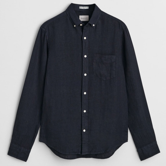 Gant Μπλε Σκούρο Πουκάμισο Button Down 100% Λινό - 3G3240120