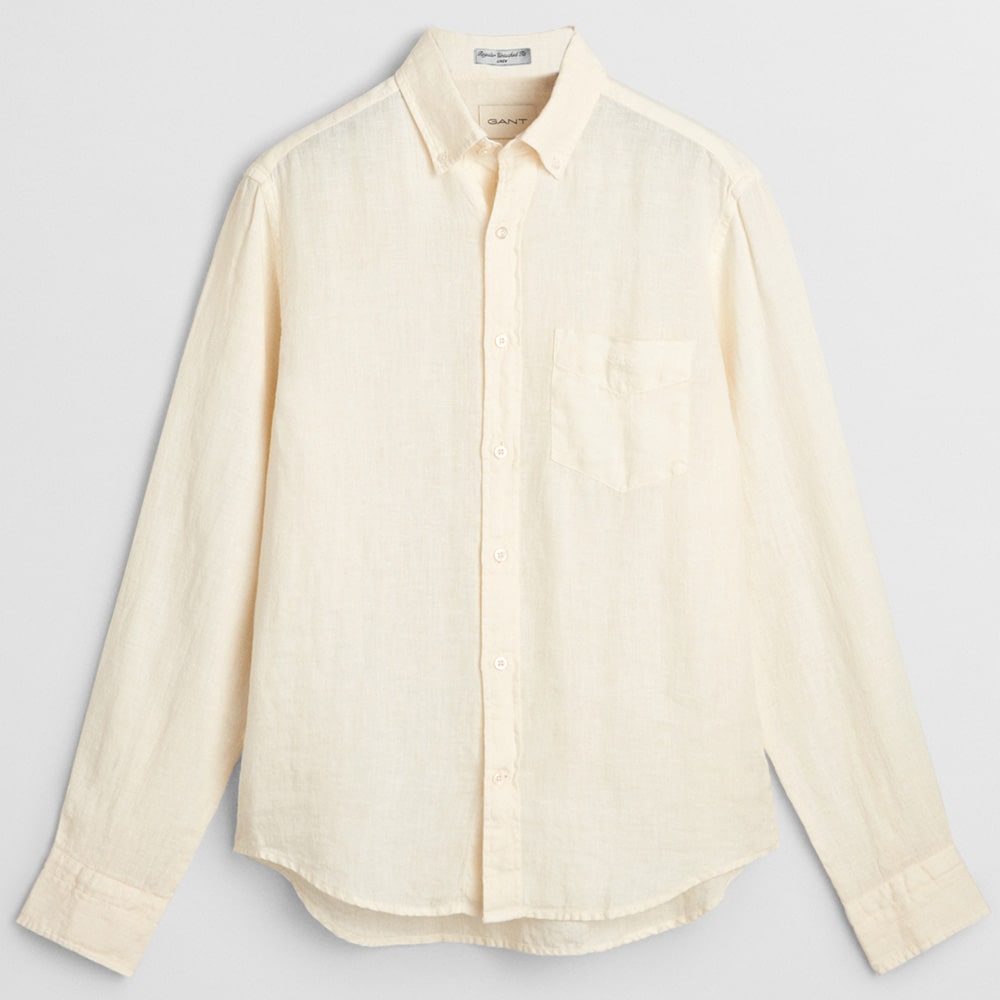 Gant Κίτρινο Πουκάμισο Button Down 100% Λινό - 3G3240120
