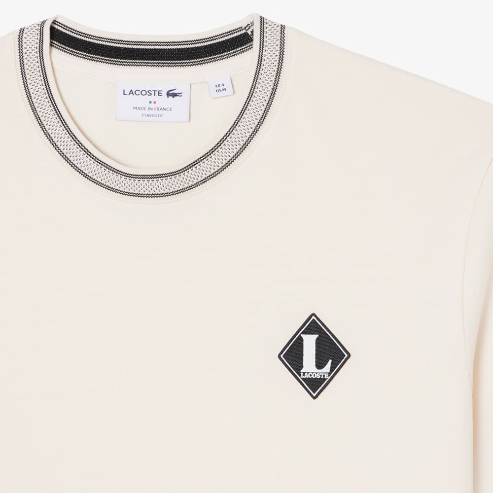 Lacoste Εκρού T-shirt C Neck - 3TH0718