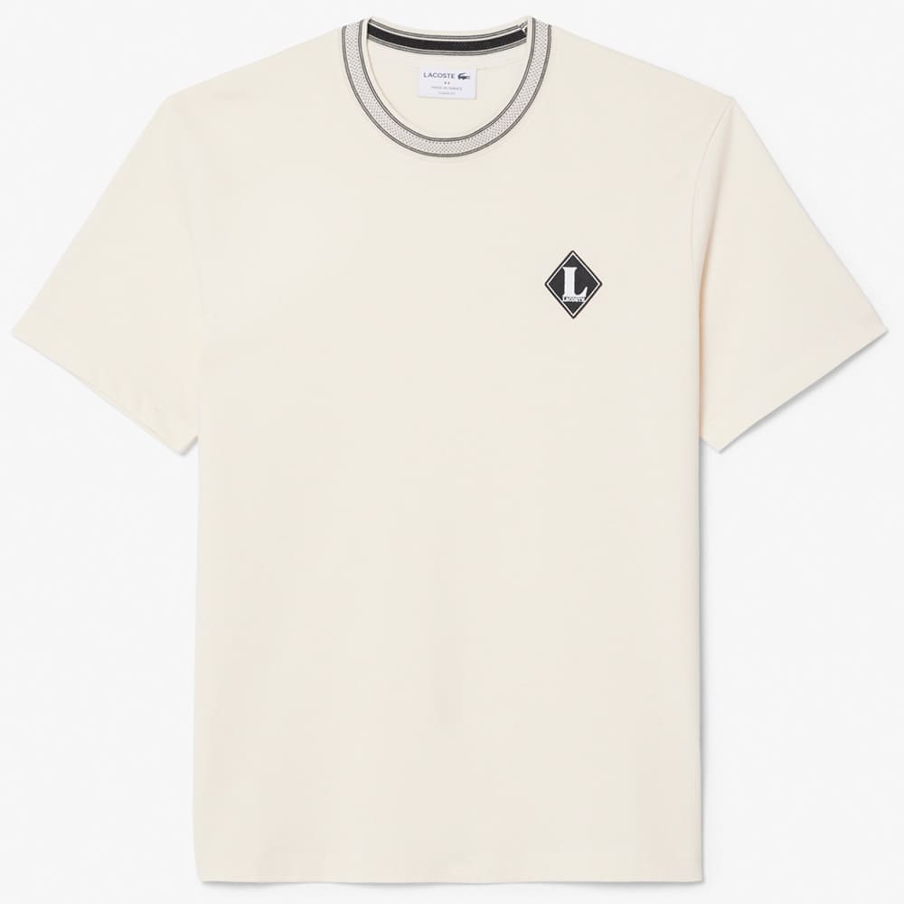 Lacoste Εκρού T-shirt C Neck - 3TH0718