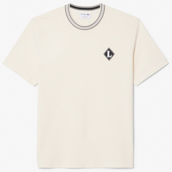Lacoste Εκρού T-shirt C Neck - 3TH0718