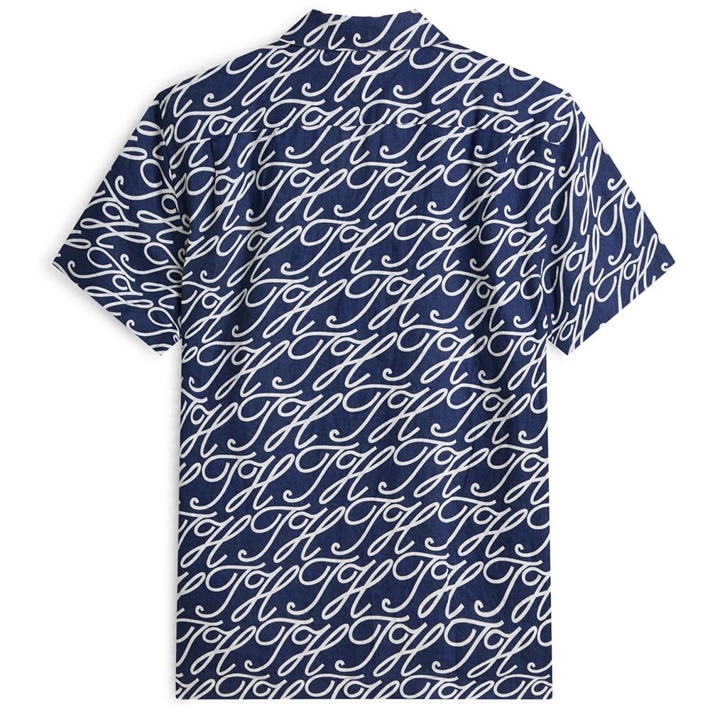 Tommy Hilfiger Μπλε Πουκάμισο Hawaiian 100% Λινό - MW0MW42987